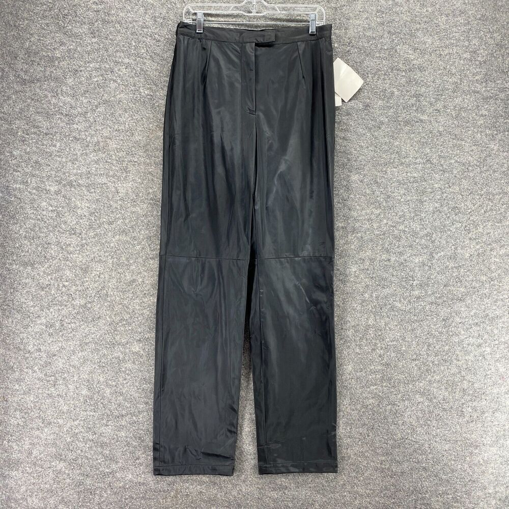 New Colebrook&Co. Pants Women 12 Black Lined High Rise Flat Front Straight